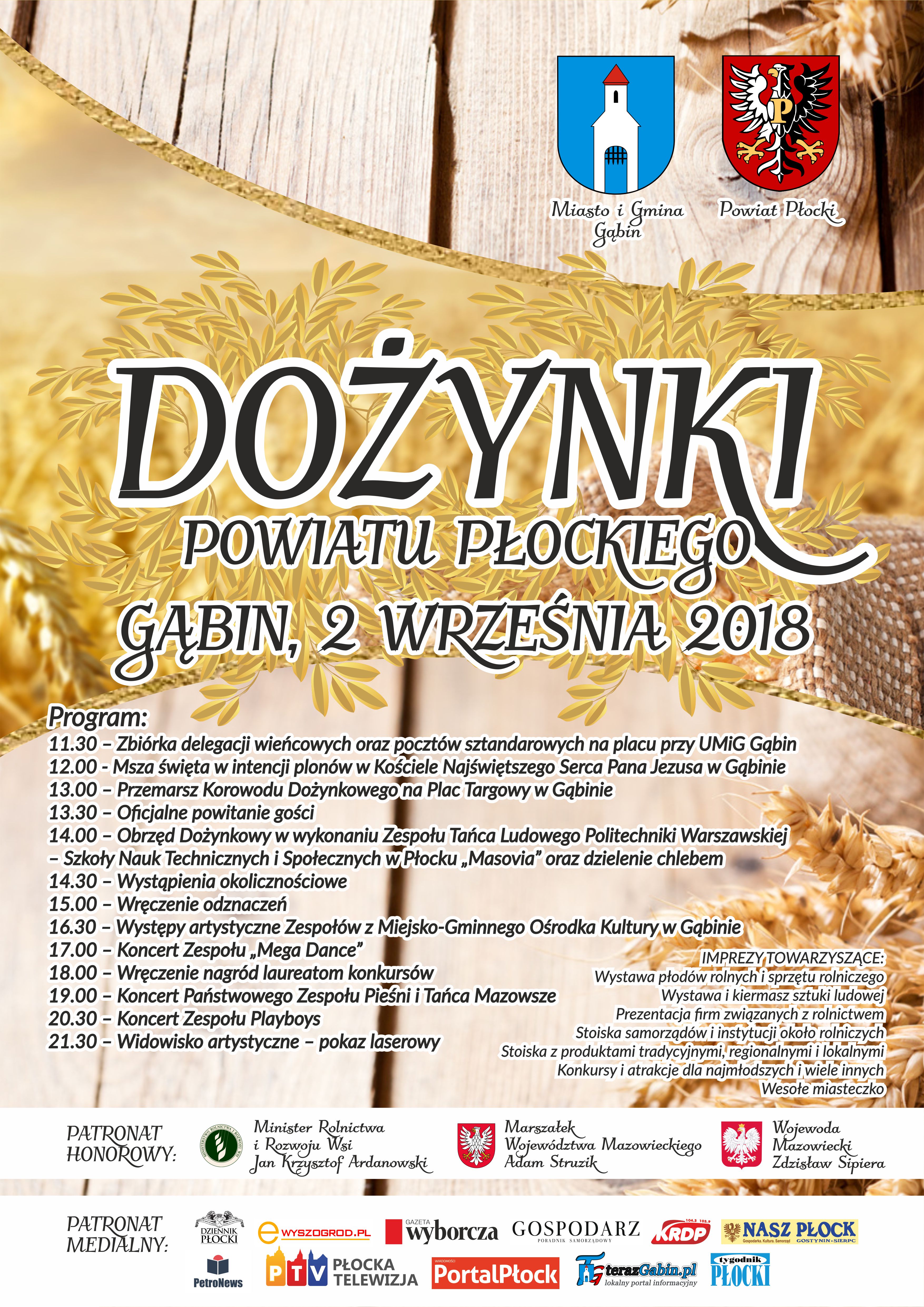 Zaproszenie na Dożynki Powiatu Płockiego