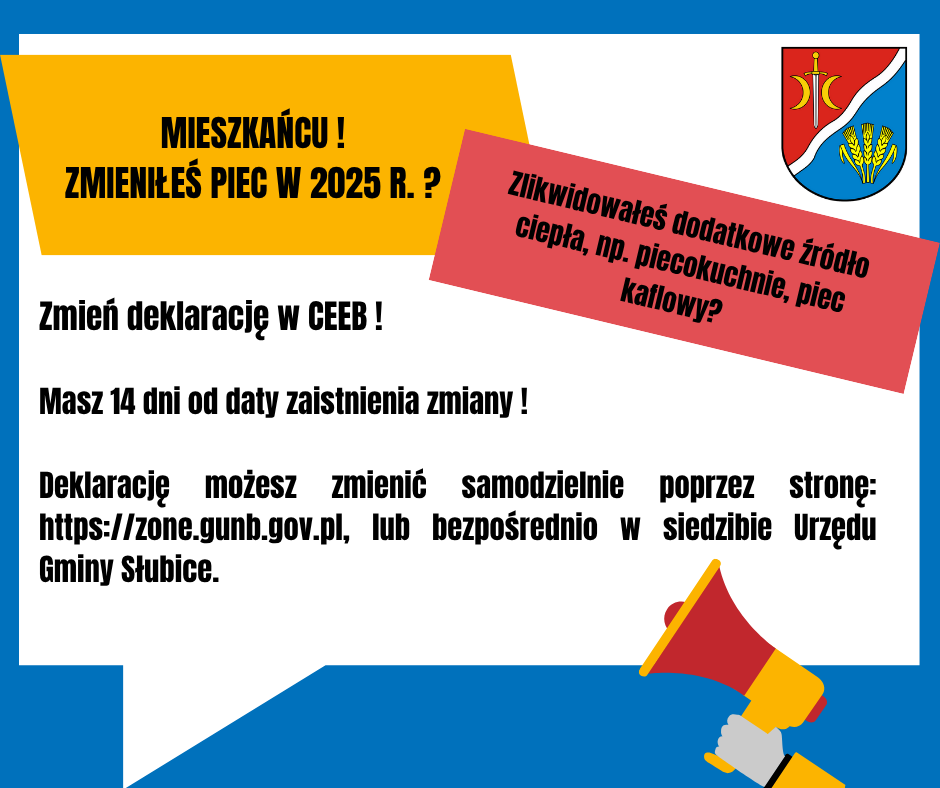Informacja dla mieszkańców Gminy Słubice