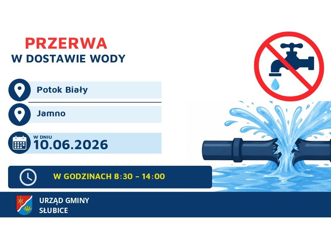 Uwaga! Przerwa w dostawie wody - 10.06.2026 r.