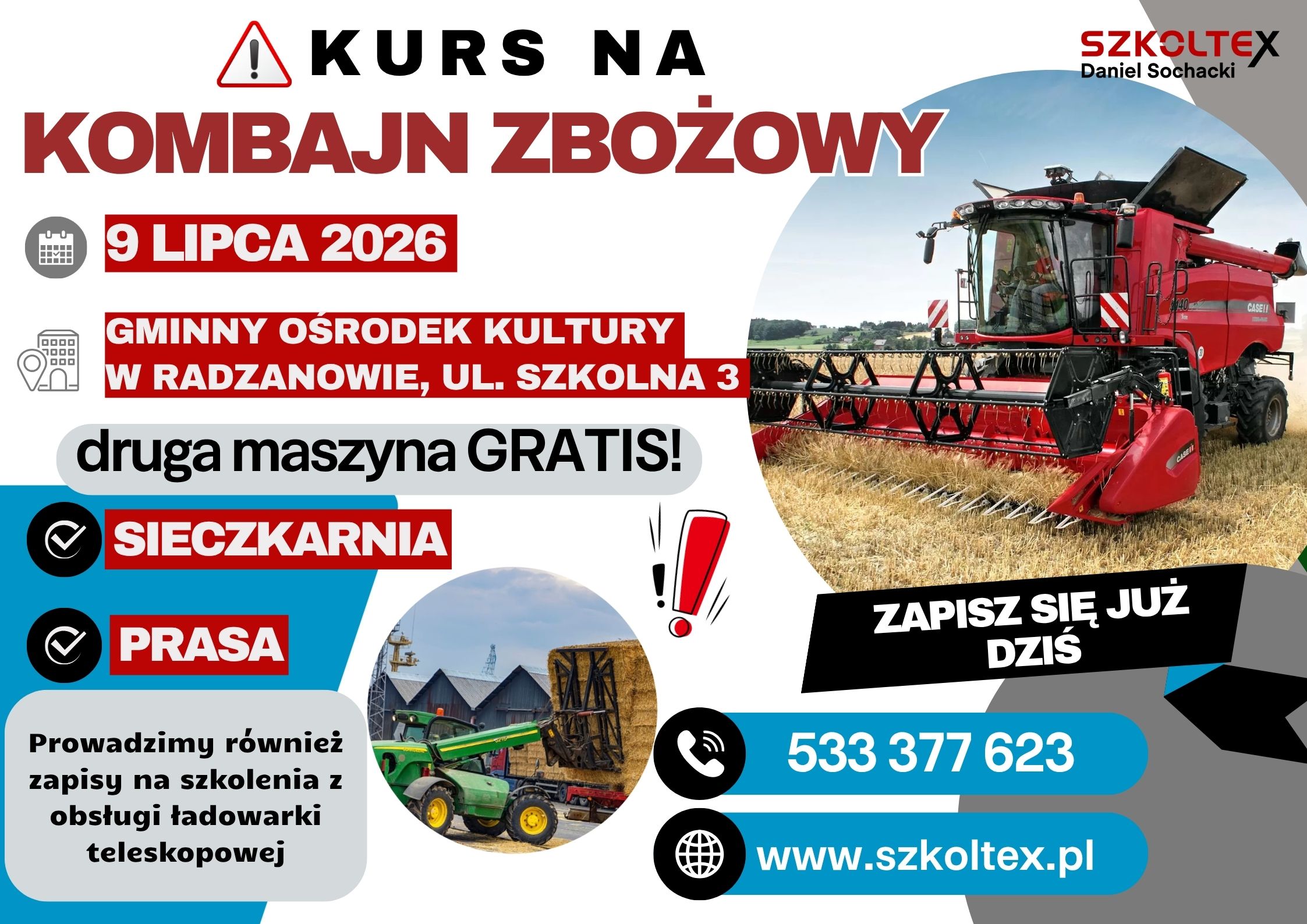 Szkolenie z obsługi maszyn żniwnych